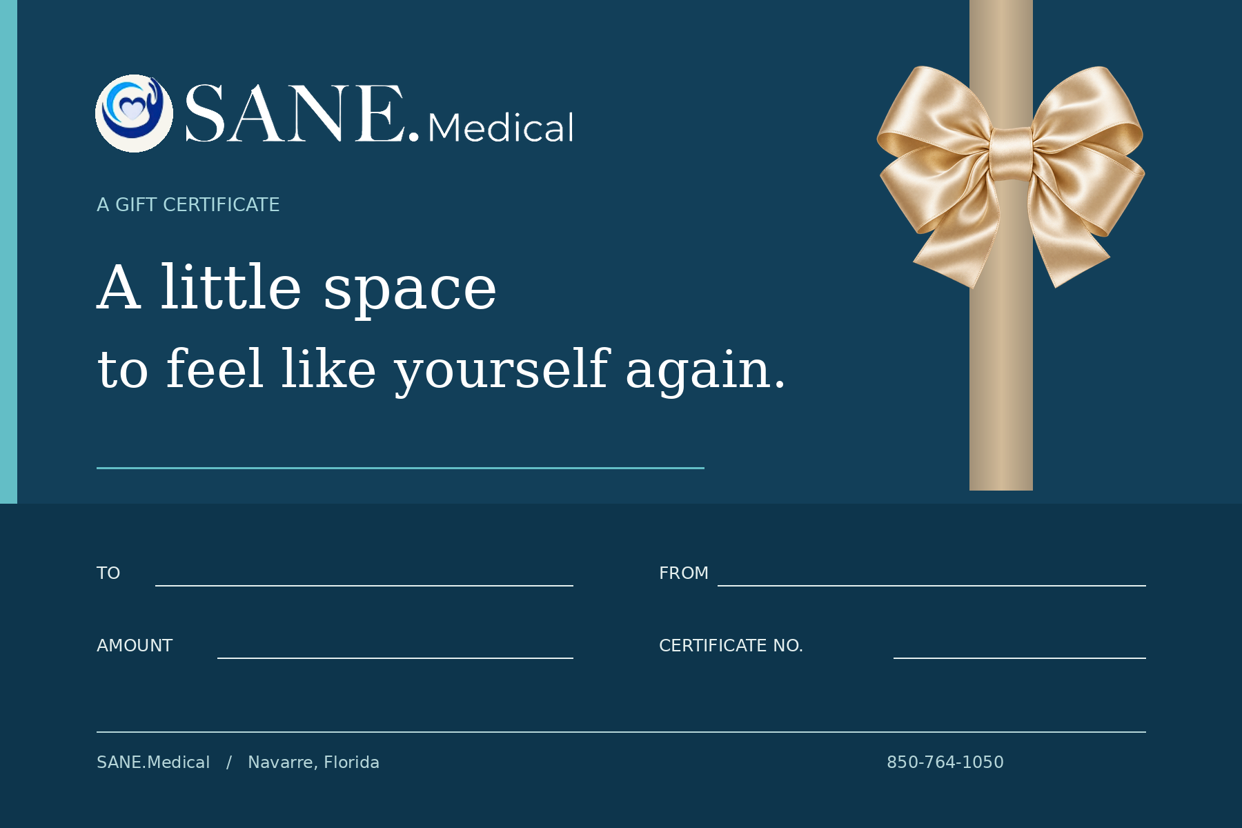 Design A: SANE.Medical Feel Like Yourself gift certificate