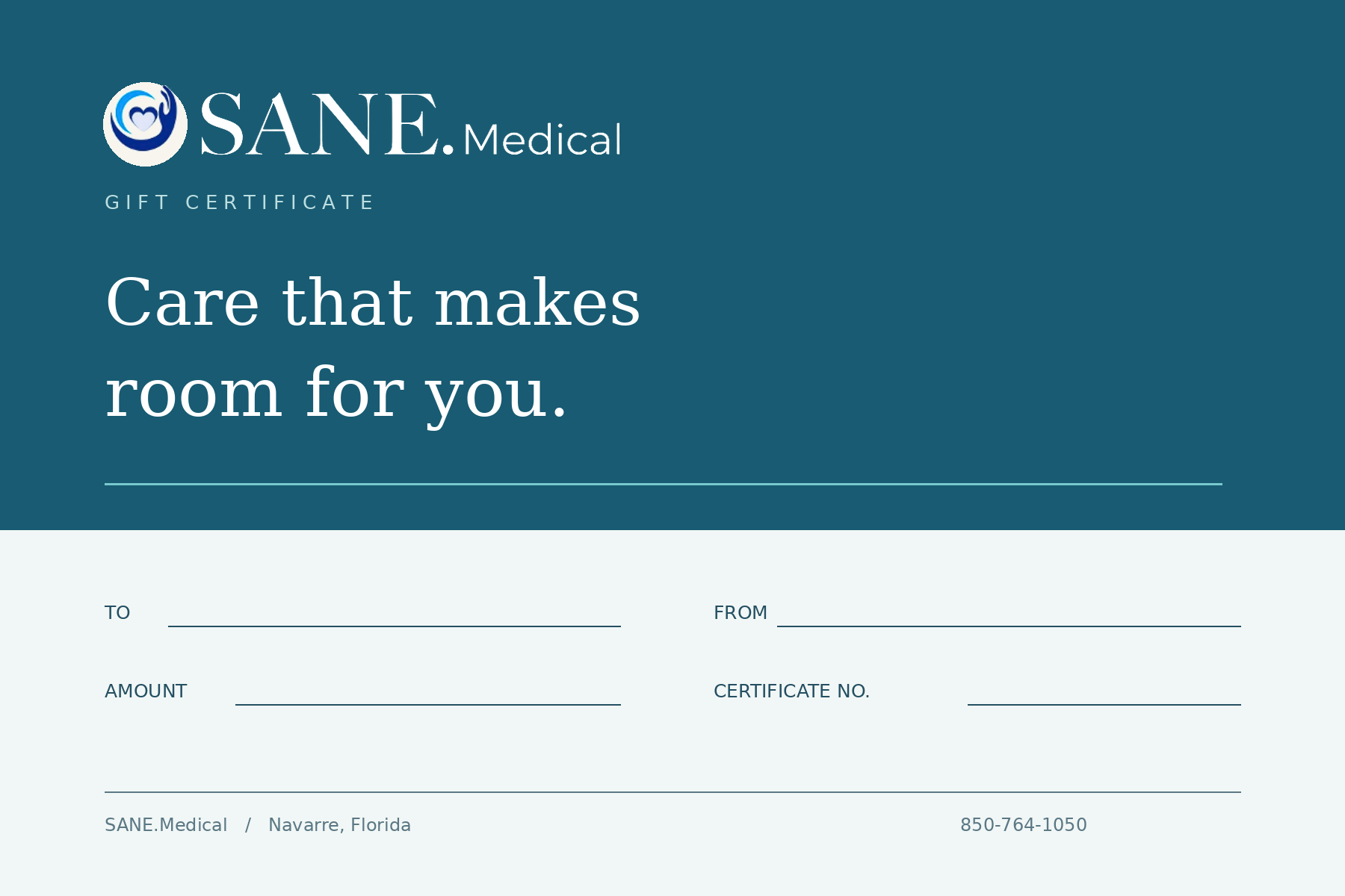 Design C: SANE.Medical Room for You gift certificate